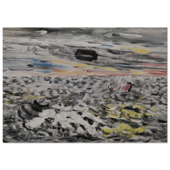 Movement in Greys and Yellows - 1946 - John Marin Brushed Aluminum Print - 70x100 cm / 28x40 inches | John Marin Aluminum Print | John Marin Prints