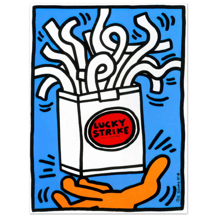 Keith Haring - LUCKY STRIKE 1987 75x100 cm / 30x40inches Fine Art Poster
