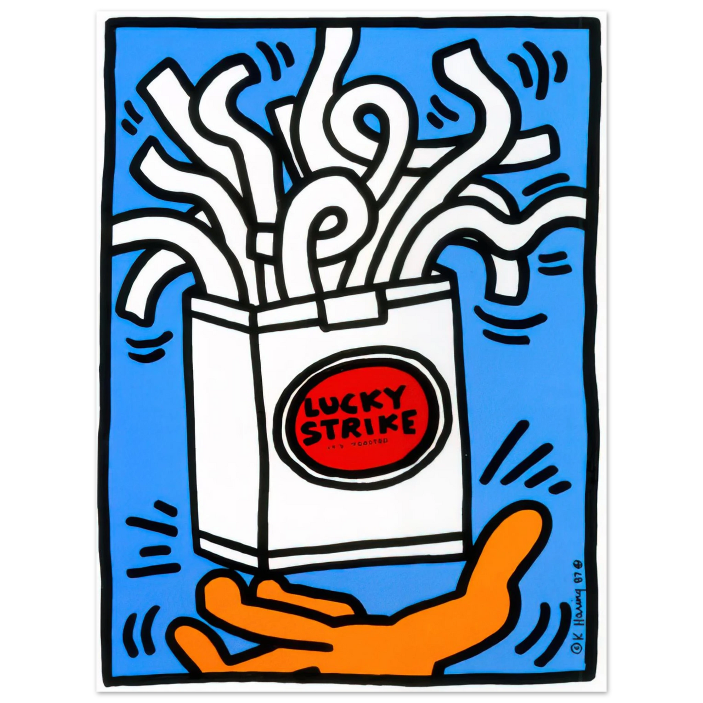 Keith Haring - LUCKY STRIKE 1987 75x100 cm / 30x40inches Fine Art Poster