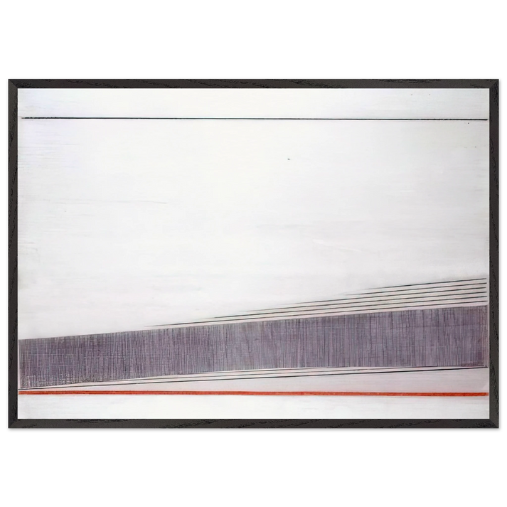 La linea rossa - 1966 - Bice Lazzari 70x100 cm / 28x40 inches Framed Art Print – Black Wooden Frame