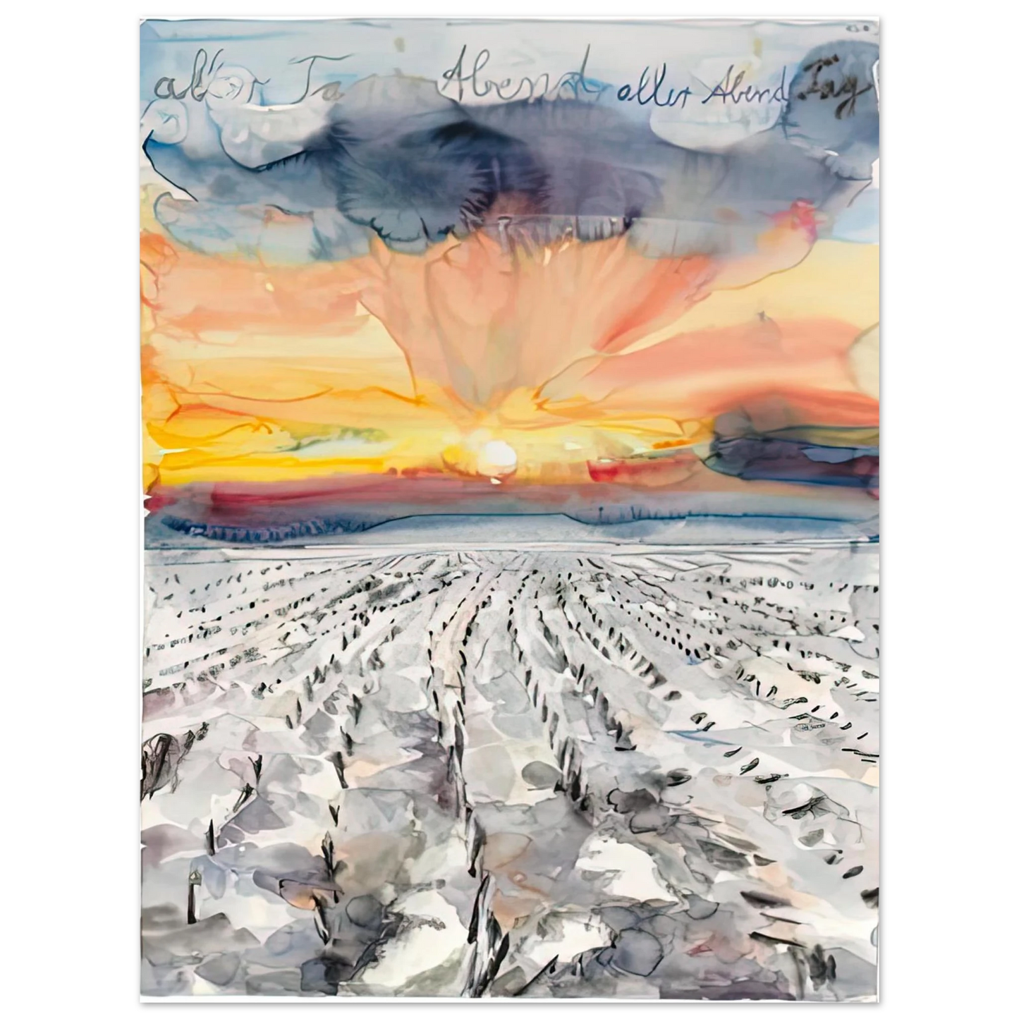 Anselm Kiefer - THE EVENING OF ALL DAYS THE DAY OF ALL EVENINGS 2014 75x100 cm / 30x40inches Fine Art Poster