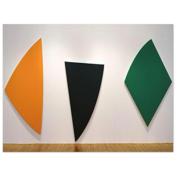 Ellsworth Kelly - Three Panels. Orange, Dark Gray, Green 75x100 cm / 30x40inches Fine Art Poster