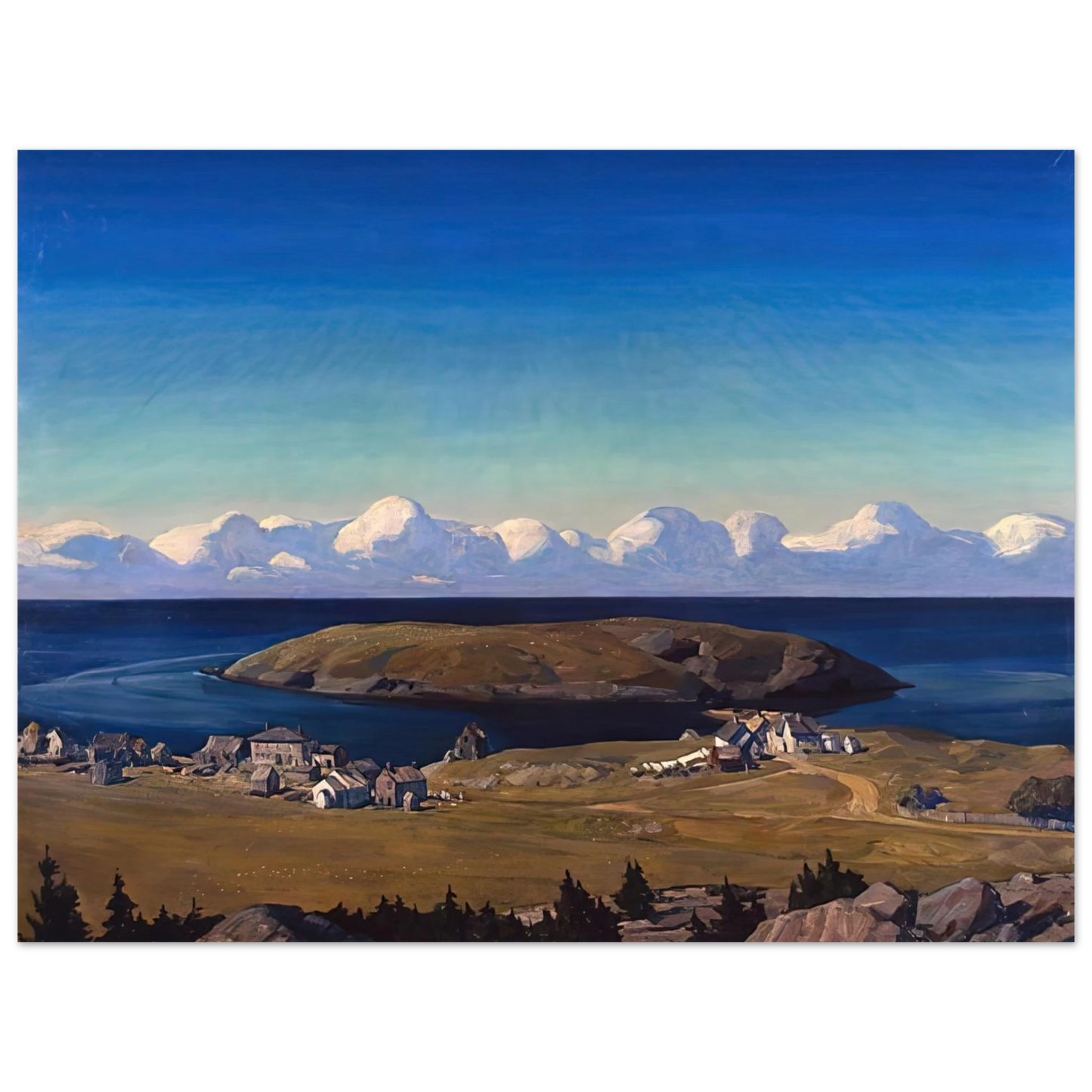 Rockwell Kent - Island Village, Coast of Maine 75x100 cm / 30x40inches Fine Art Poster