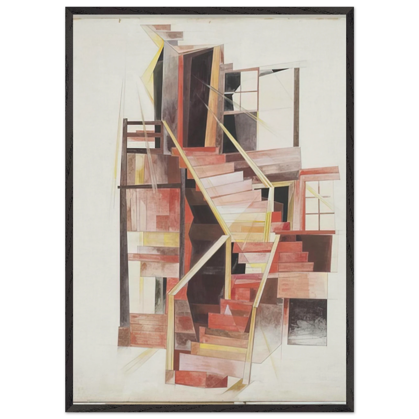 Stairs Provincetown - 1920 - Charles Demuth 70x100 cm / 28x40 inches Framed Art Print – Black Wooden Frame