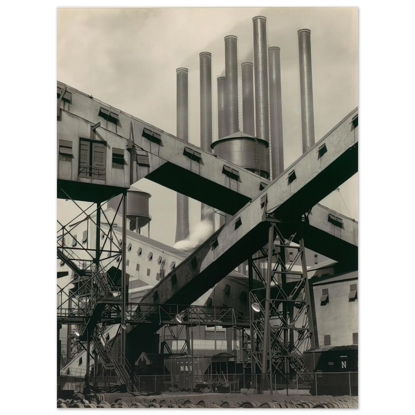 Charles Sheeler - Criss-Crossed Conveyors, River Rouge Plant, Ford Motor Company - 1927 75x100 cm / 30x40inches Fine Art Poster