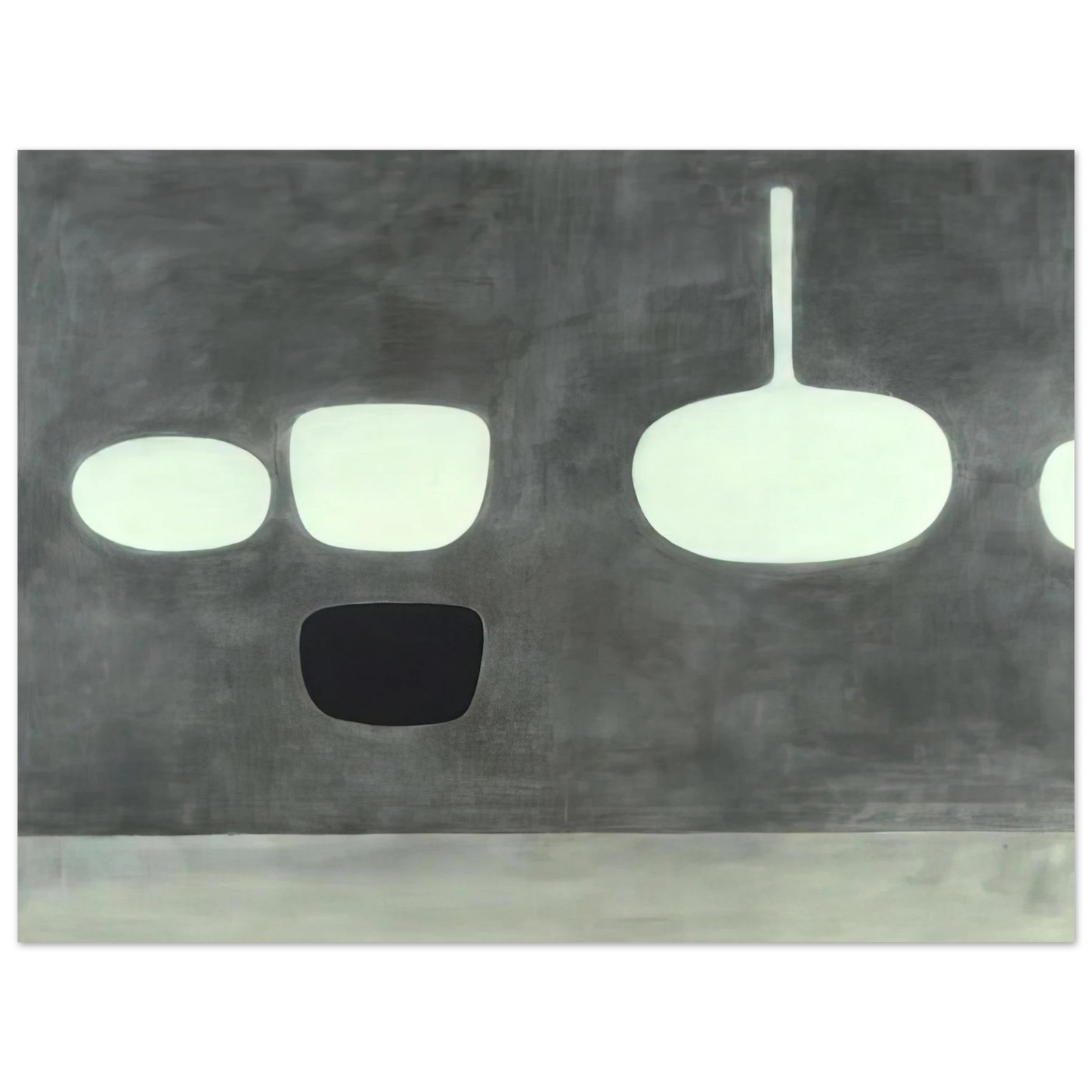William Scott - Grey Still Life - 1969 75x100 cm / 30x40inches Fine Art Poster
