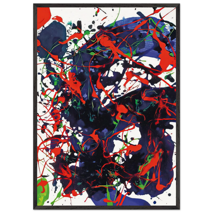 Untitled SFP94-41 SFF 1716 - Sam Francis 70x100 cm / 28x40 inches Framed Art Print – Black Wooden Frame