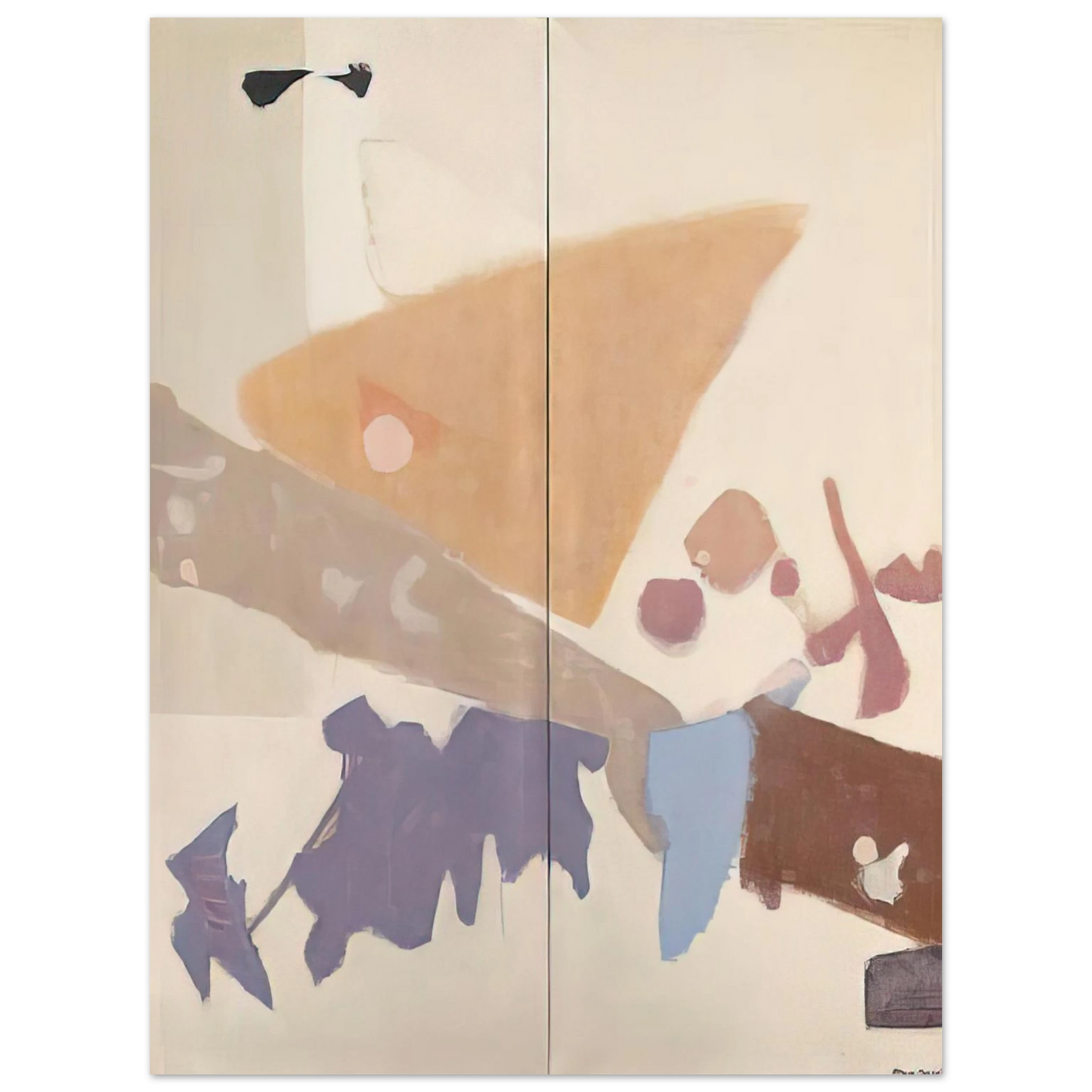 Kenzo Okada - Screen I diptych - 1955 75x100 cm / 30x40inches Fine Art Poster
