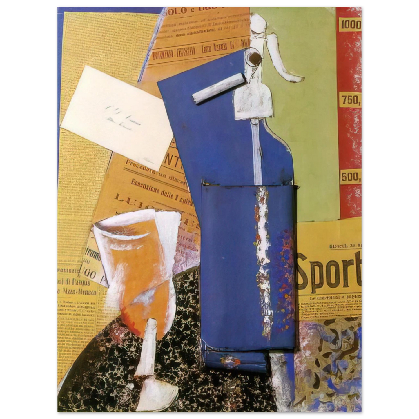 Carlo Carra - STILL LIFE WITH SYPHON SODA WATER 1914 75x100 cm / 30x40inches Fine Art Poster