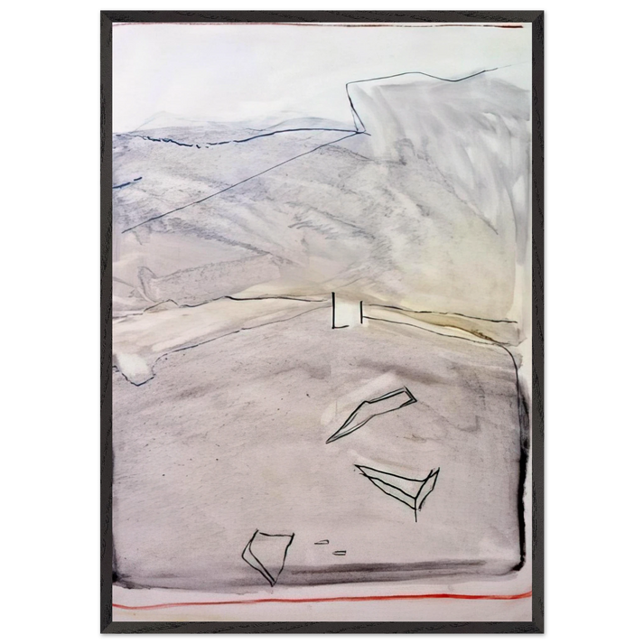 Wait - 2006 N1 - Ralston Crawford 70x100 cm / 28x40 inches Framed Art Print – Black Wooden Frame