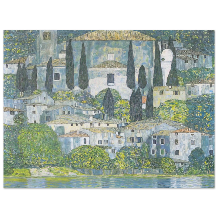 Gustav Klimt - CHRURCH IN CASSONE 1913 75x100 cm / 30x40inches Fine Art Poster