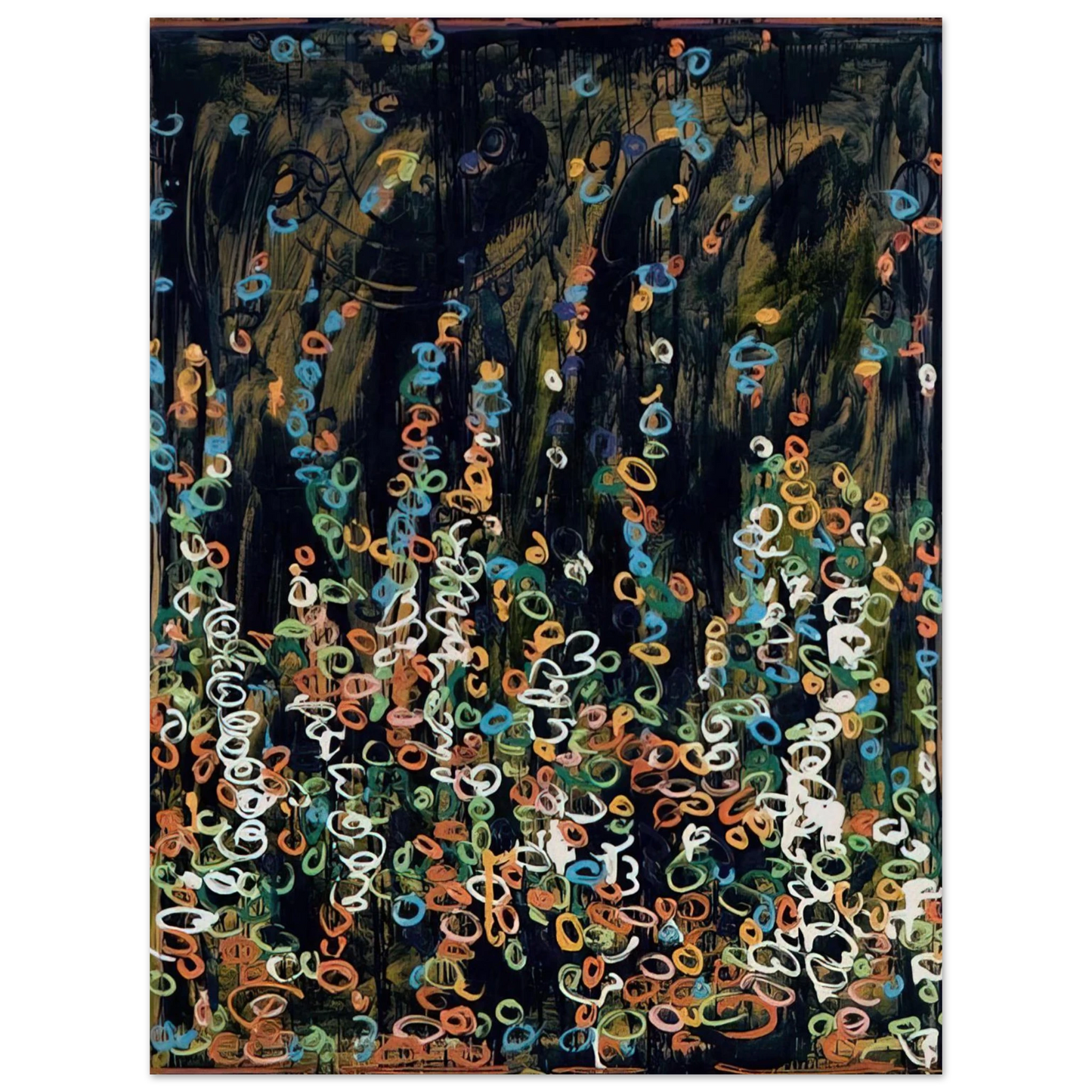 Mario Schifano - Sognato acquarello e dipinto a smalto - 1984 75x100 cm / 30x40inches Fine Art Poster