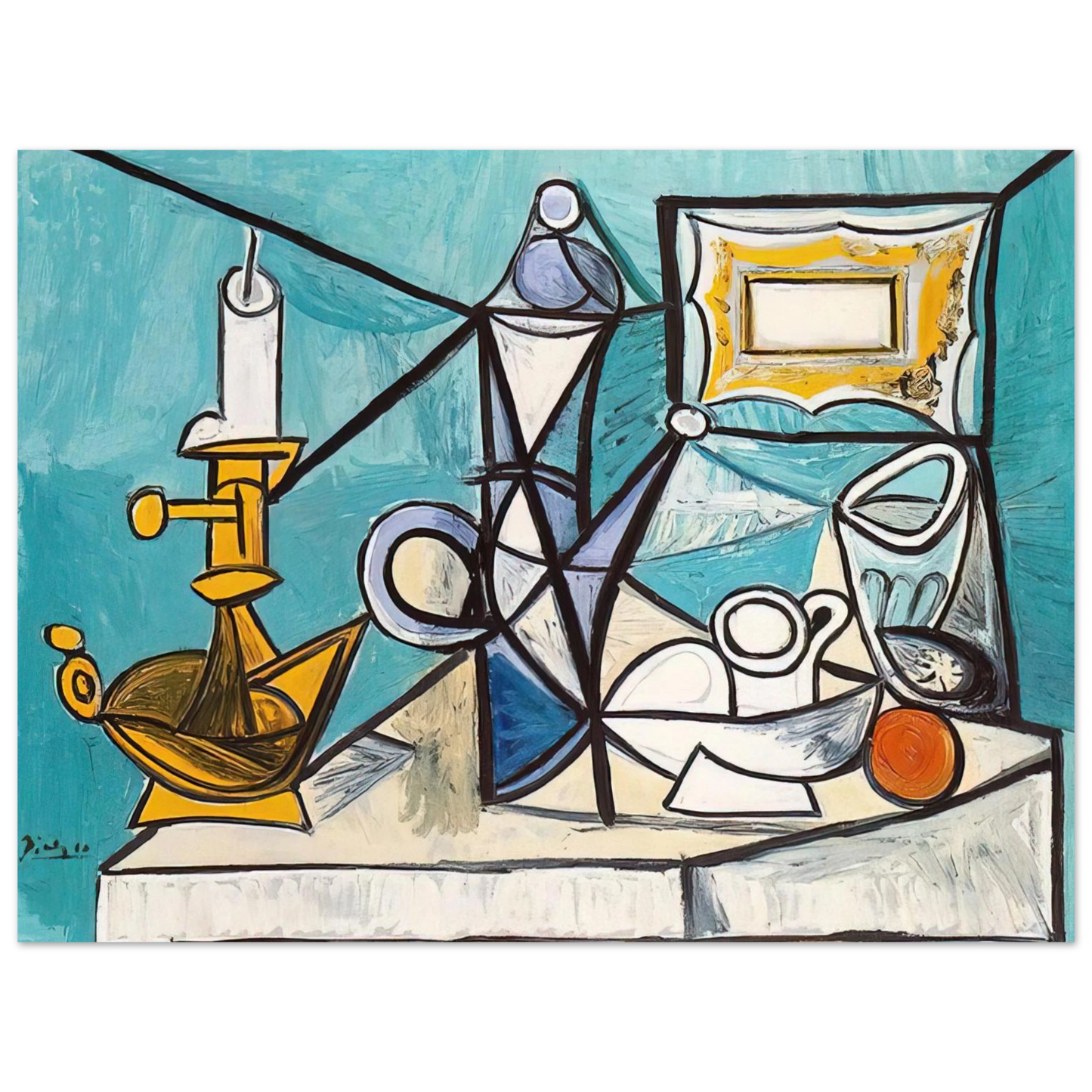 Pablo Picasso - Still life with lamp - 1944 75x100 cm / 30x40inches Fine Art Poster