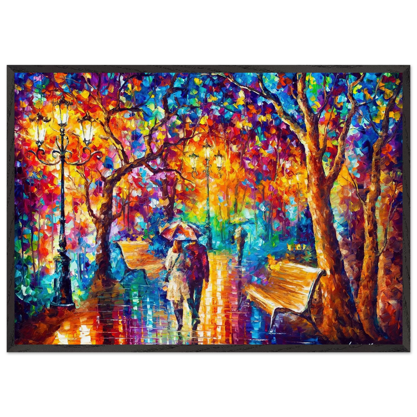 Leonid Afremov N4 - Leonid Afremov 70x100 cm / 28x40 inches Framed Art Print – Black Wooden Frame