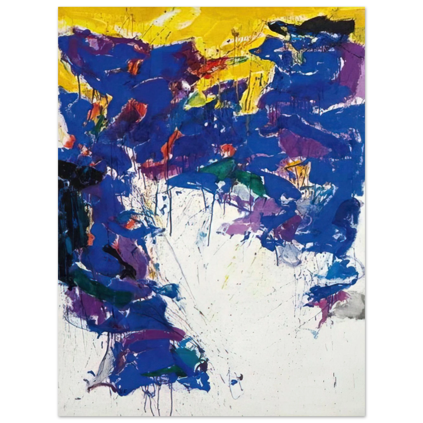 Sam Francis - Violet Yellow and White 75x100 cm / 30x40inches Fine Art Poster