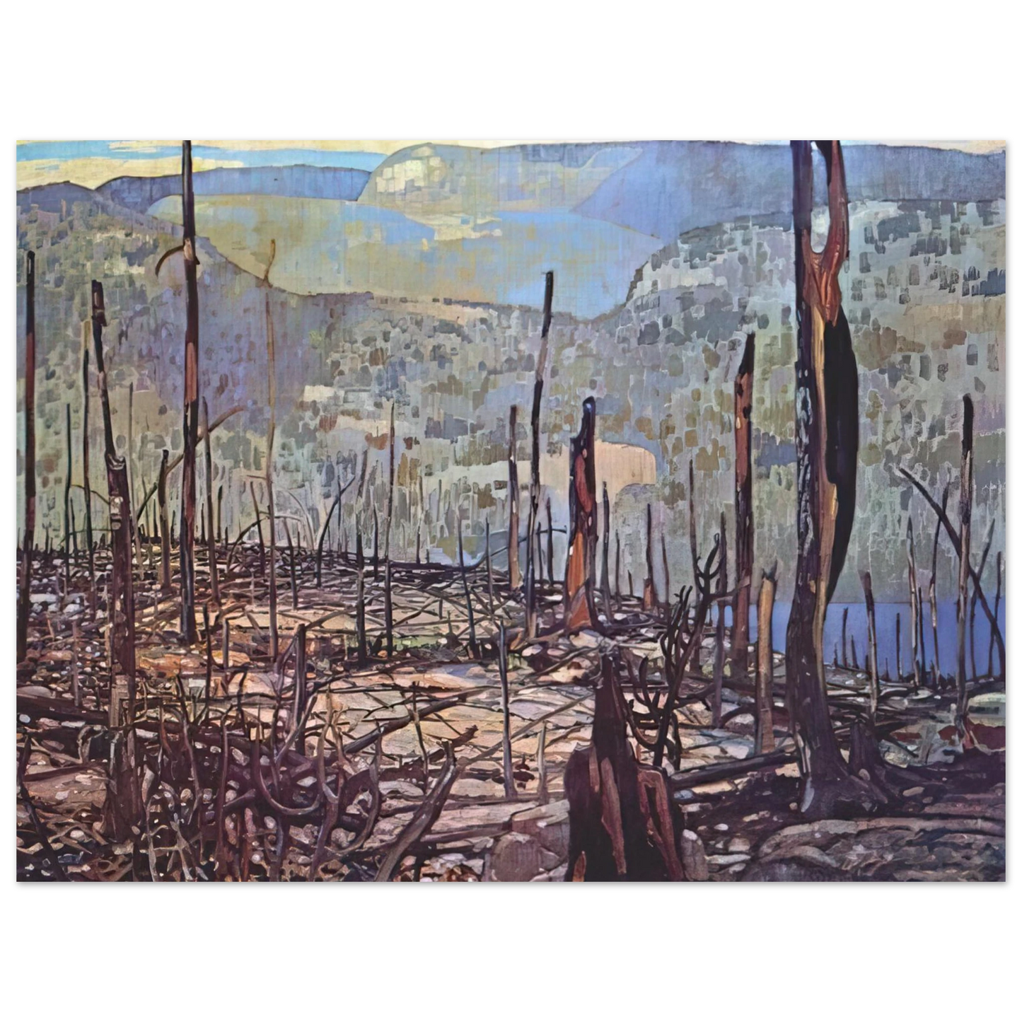 Frank Johnston - Fire Swept Algoma - 1920 75x100 cm / 30x40inches Fine Art Poster