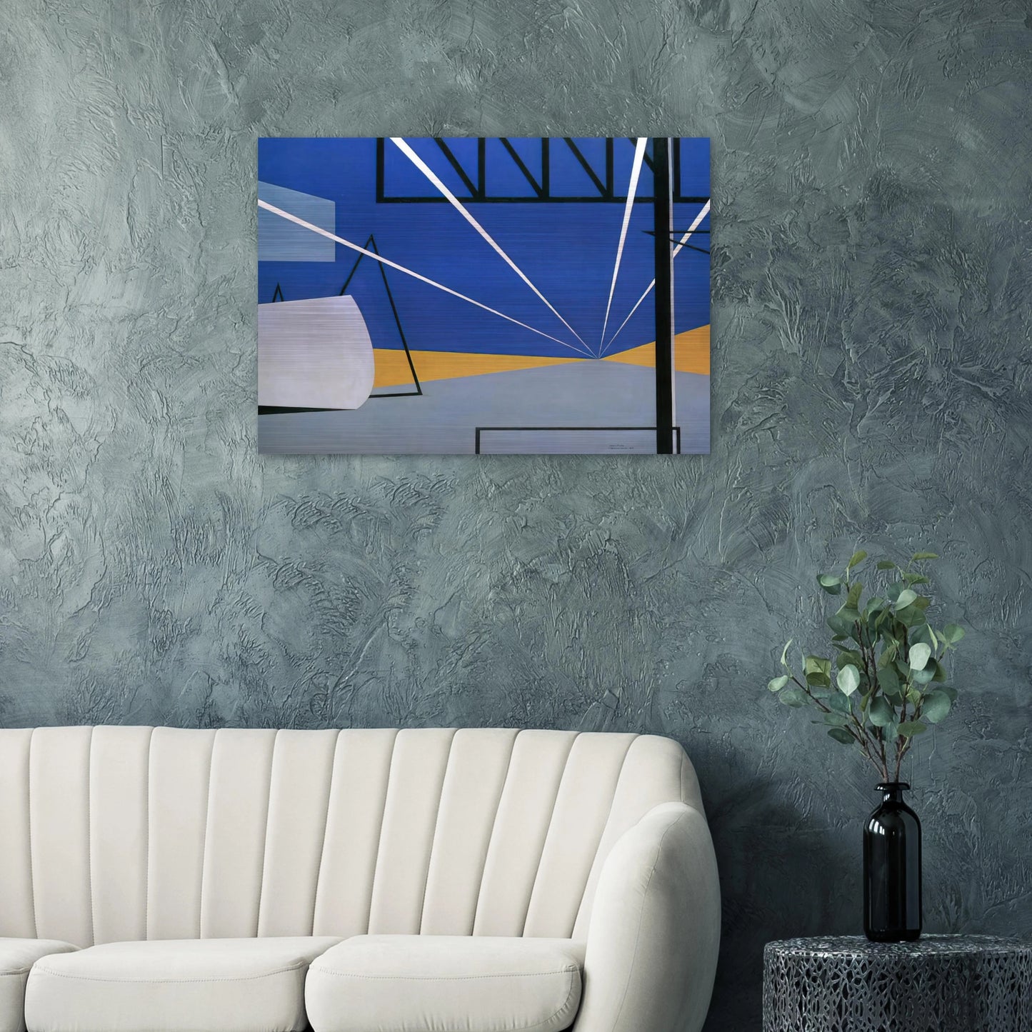 Lights in an Aircraft Plant - 1945 - Ralston Crawford Brushed Aluminum Print - 70x100 cm / 28x40 inches | Ralston Crawford Aluminum Print | Ralston Crawford Prints