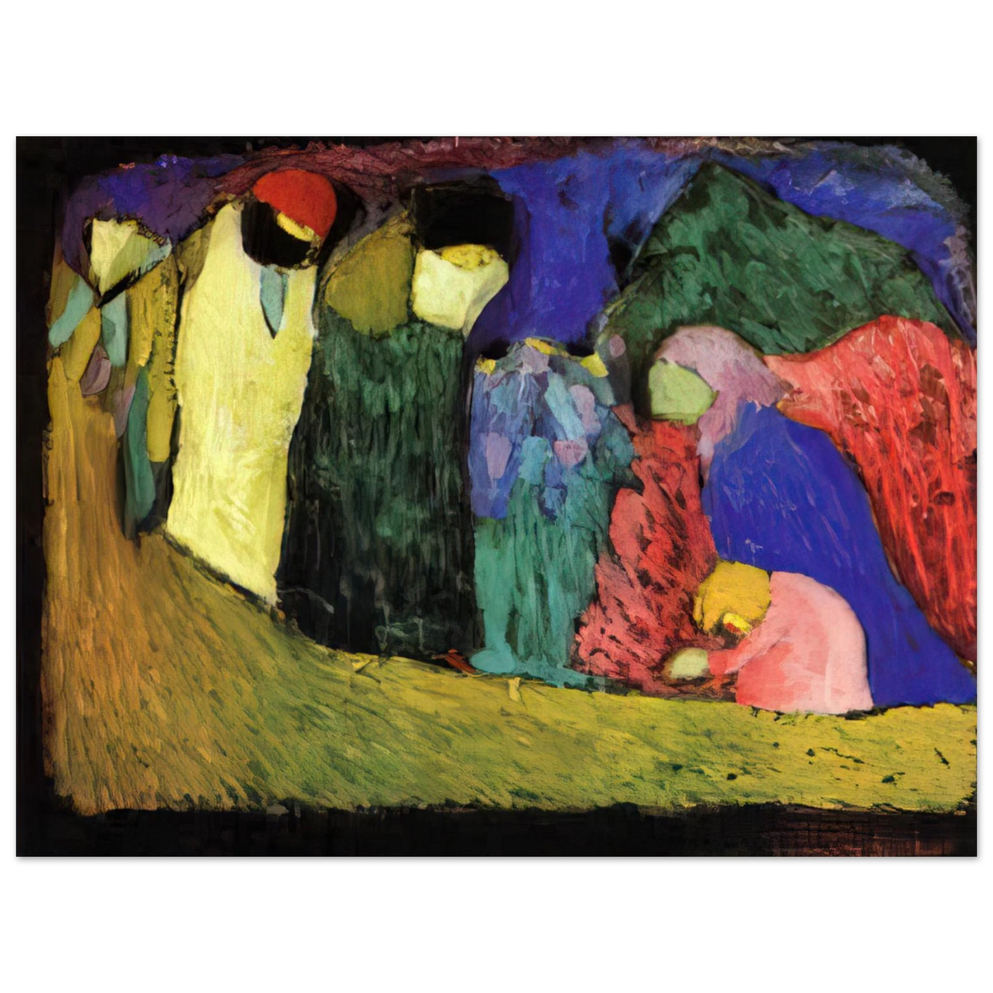 Wassily Kandinsky - ENCOUNTER 1908 75x100 cm / 30x40inches Fine Art Poster