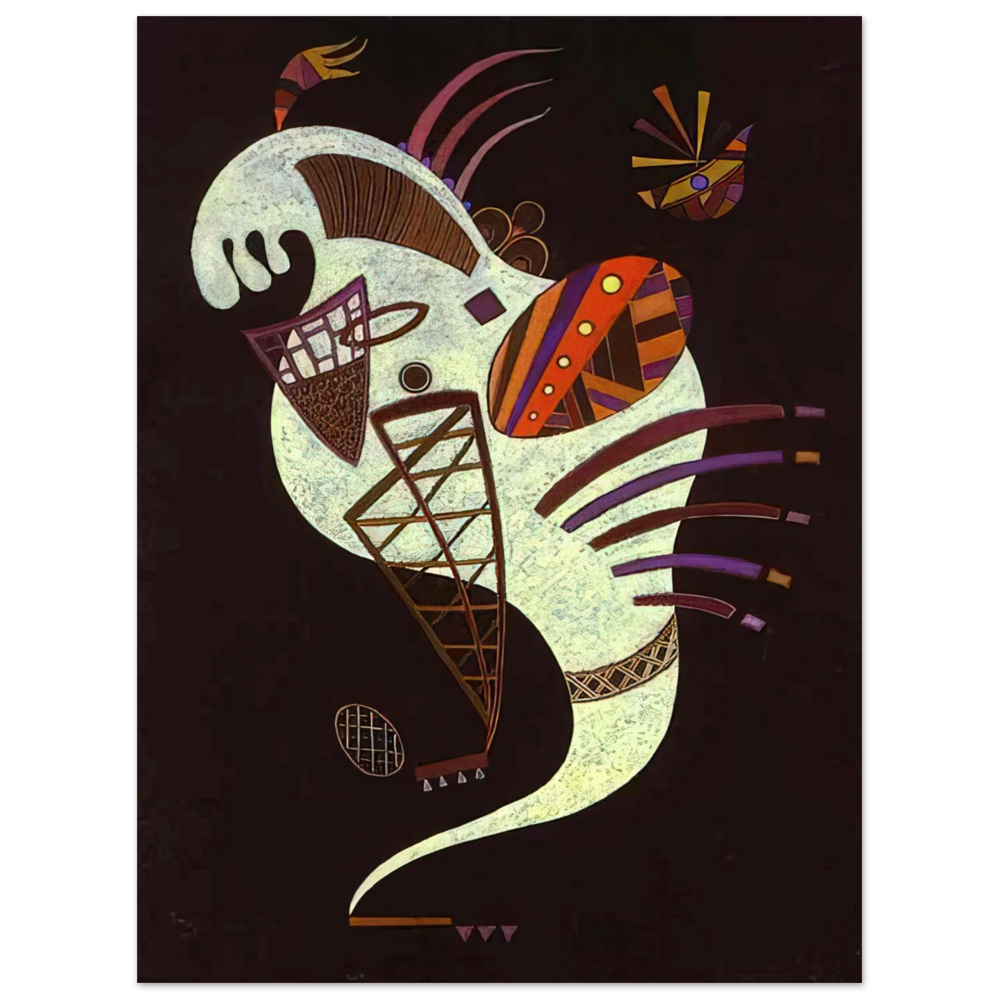 Wassily Kandinsky - WHITE FIGURE 1943 75x100 cm / 30x40inches Fine Art Poster
