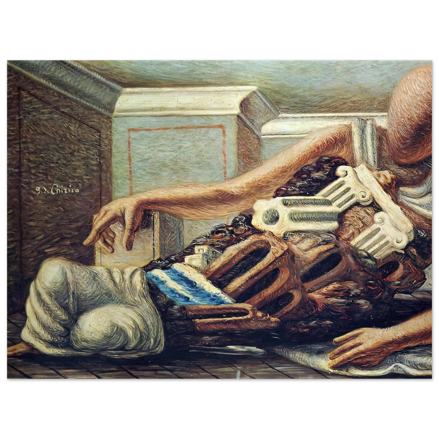 Giorgio de Chirico - ARCHAEOLOGIST 75x100 cm / 30x40inches Fine Art Poster