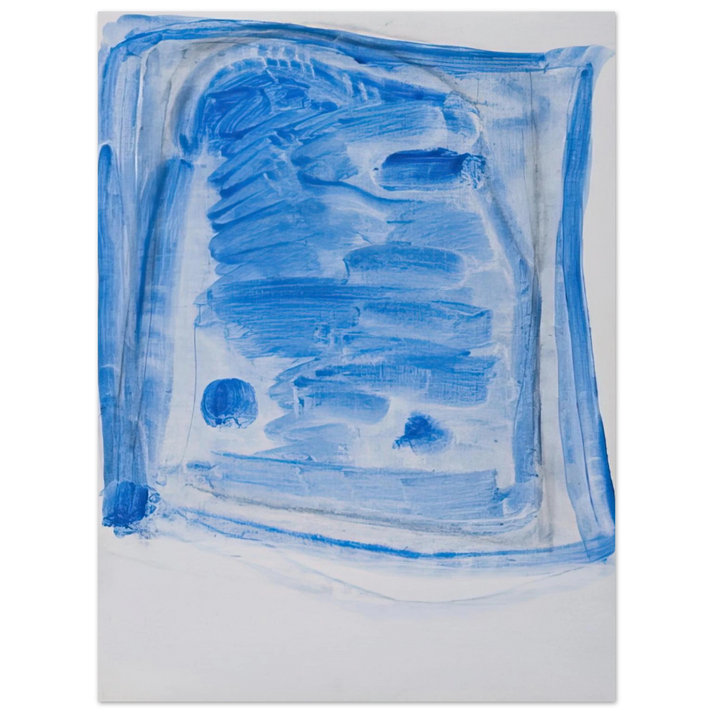 Raoul De Keyser - Sketchy Cobaltic Blue Flag - 2009 75x100 cm / 30x40inches Fine Art Poster