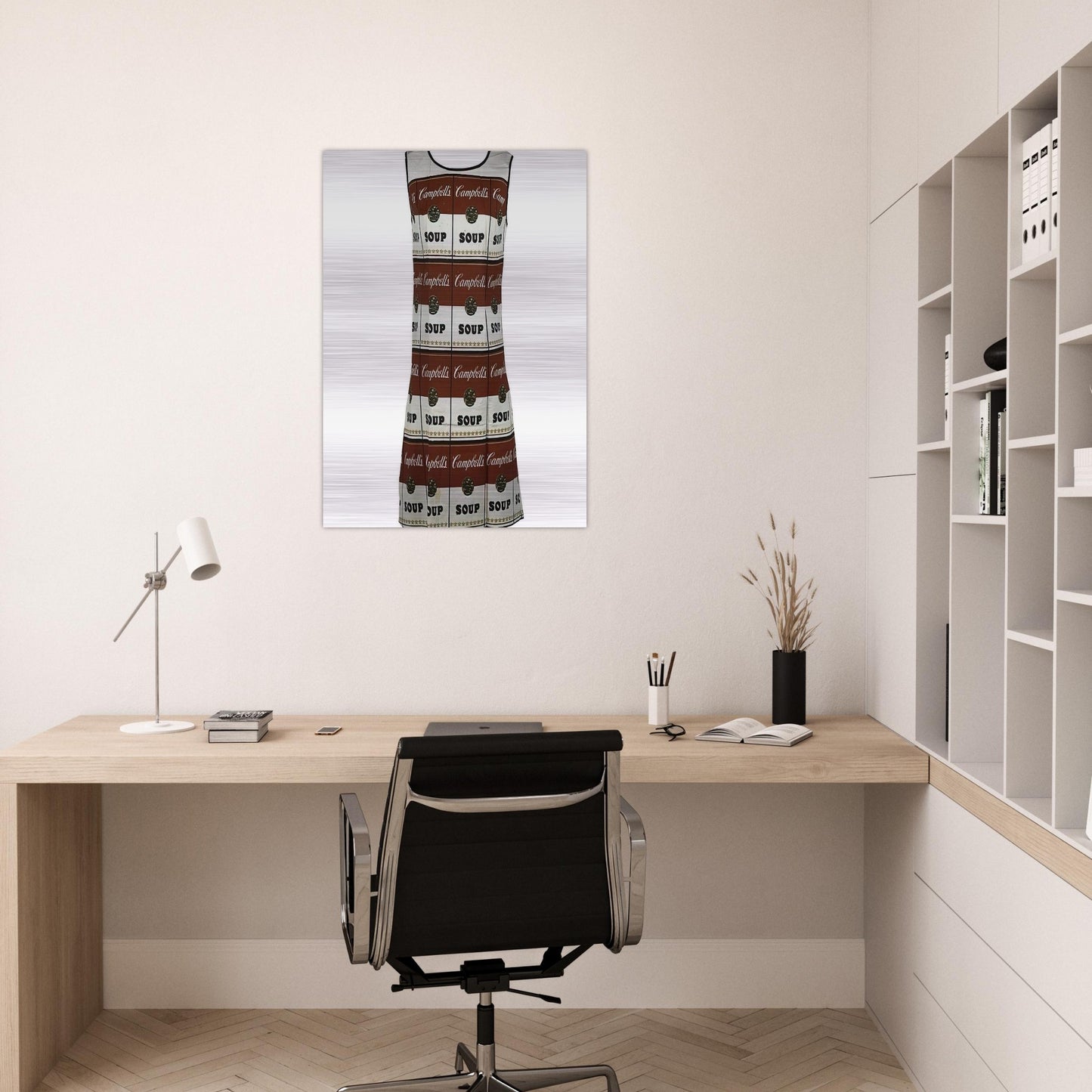 The Souper Dress - Andy Warhol Brushed Aluminum Print - 70x100 cm / 28x40 inches | Andy Warhol Aluminum Print | Andy Warhol Prints