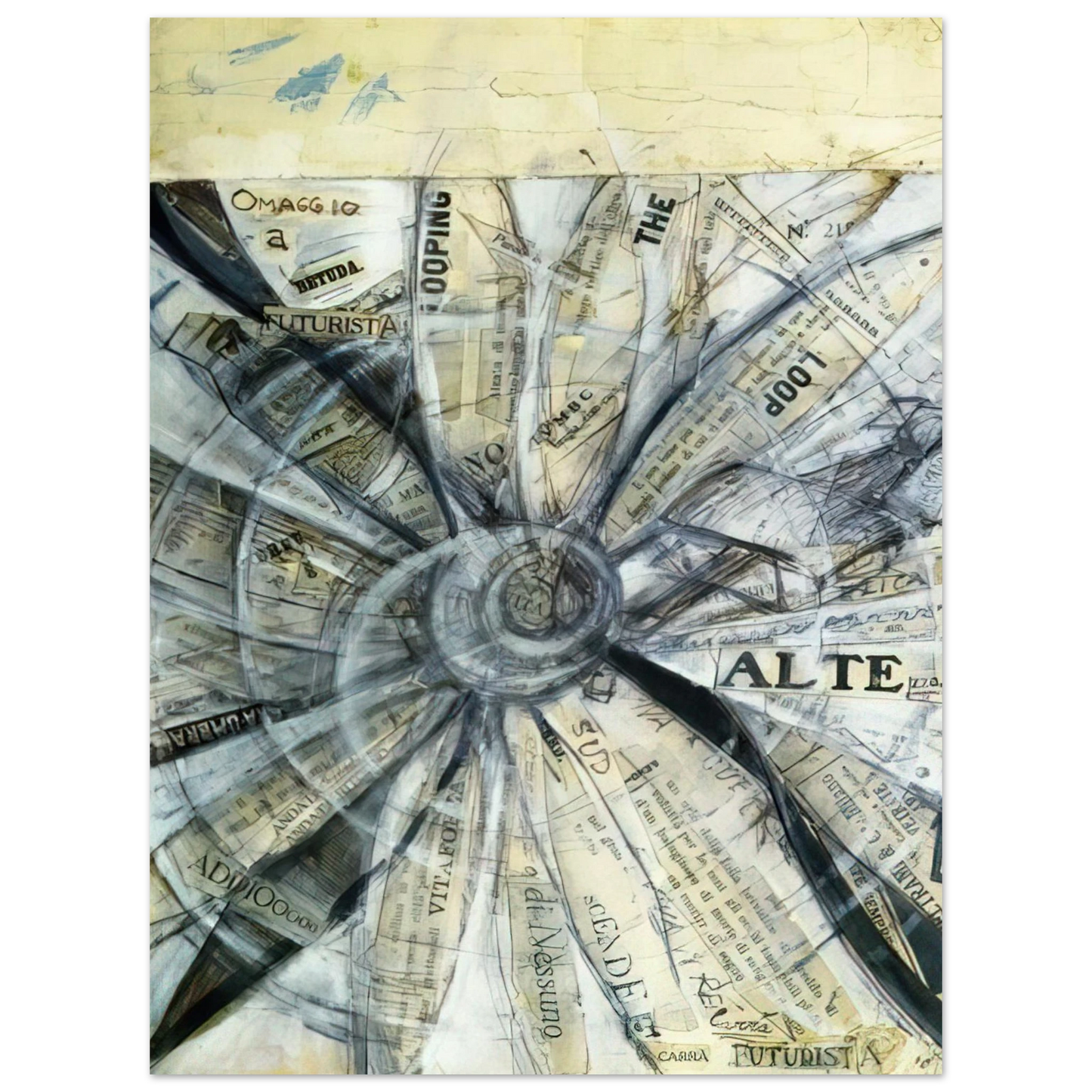 Carlo Carra - OMAGGIO A BETUDA FUTURISTA 1915 75x100 cm / 30x40inches Fine Art Poster