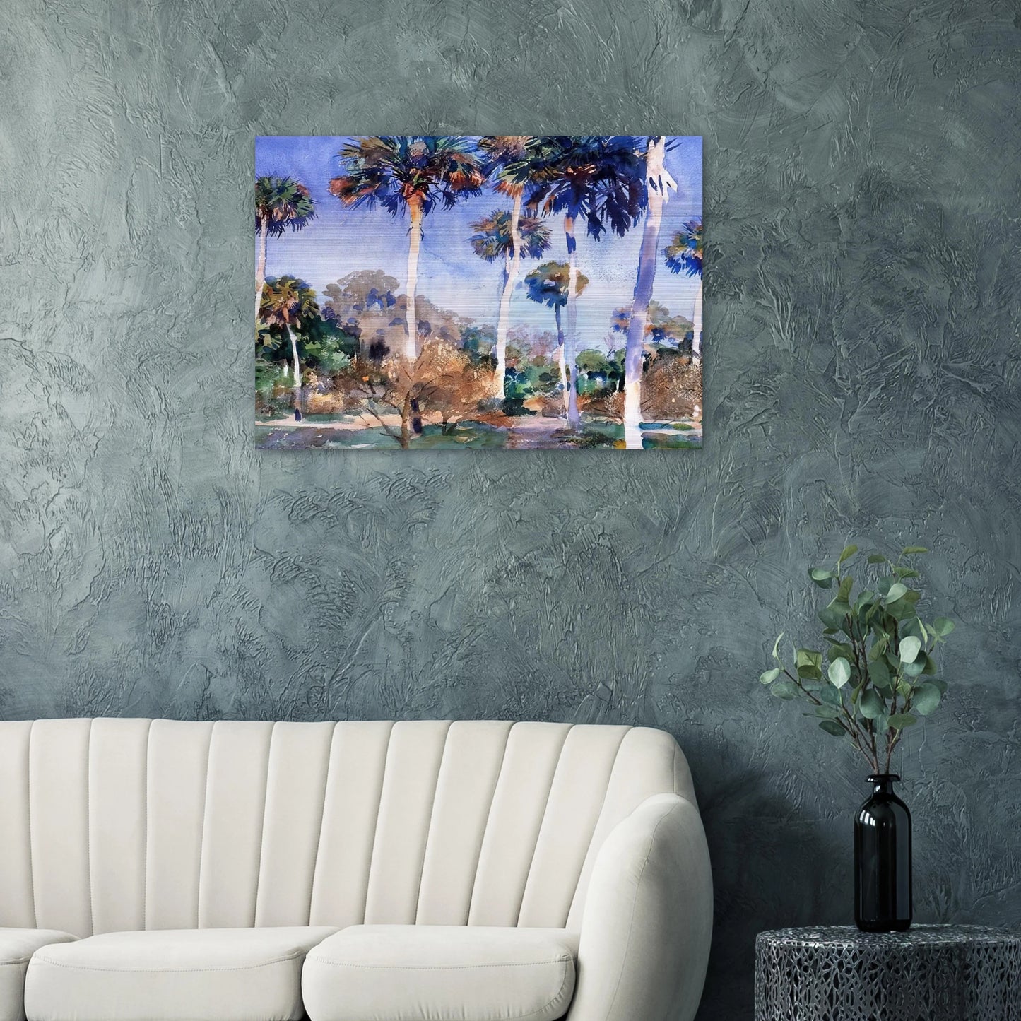 Palms - John Singer Sargent Brushed Aluminum Print - 70x100 cm / 28x40 inches | John Singer Sargent Aluminum Print | John Singer Sargent Prints
