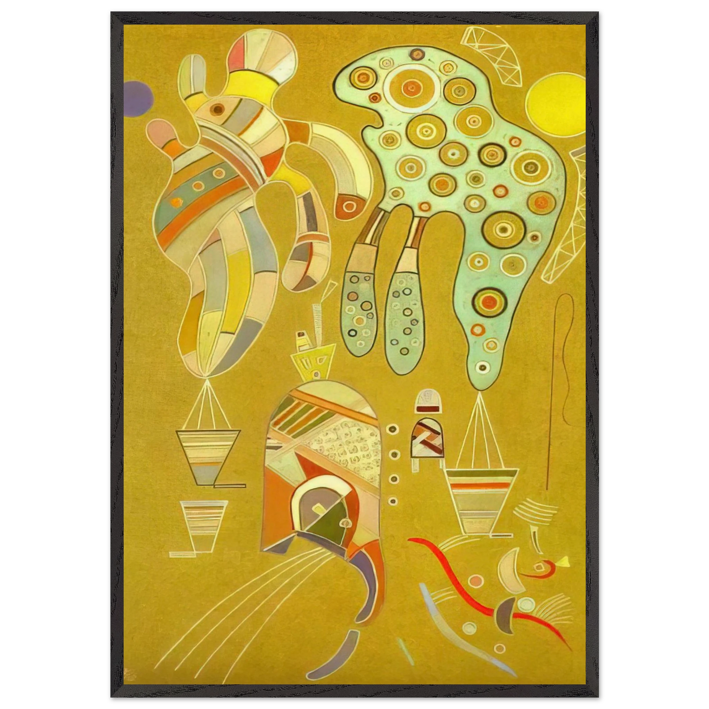 UNTITLED 1941 N3 - Wassily Kandinsky 70x100 cm / 28x40 inches Framed Art Print – Black Wooden Frame