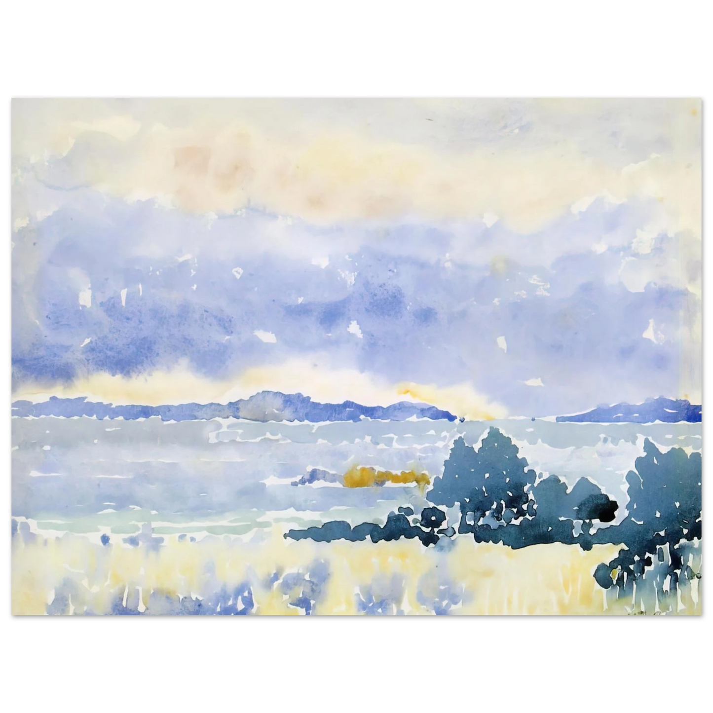 Henri-Edmond Cross - Land by the Sea 75x100 cm / 30x40inches Fine Art Poster
