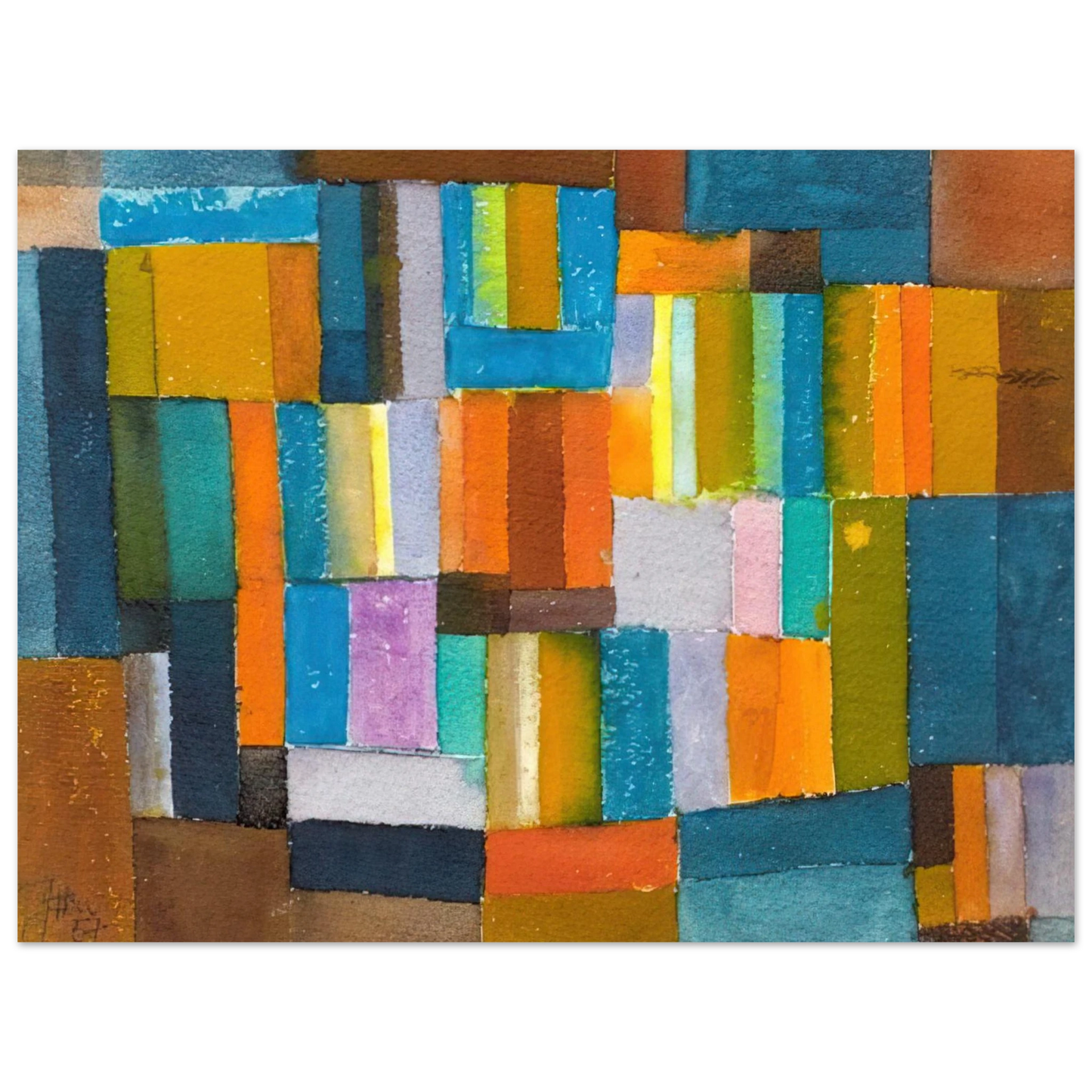 Johannes Itten - Composition in Orange and Blue-Green - 1957 75x100 cm / 30x40inches Fine Art Poster