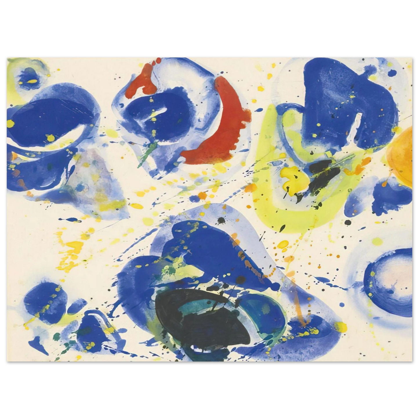 Sam Francis - Blue With Red, Yellow and Orange 75x100 cm / 30x40inches Fine Art Poster
