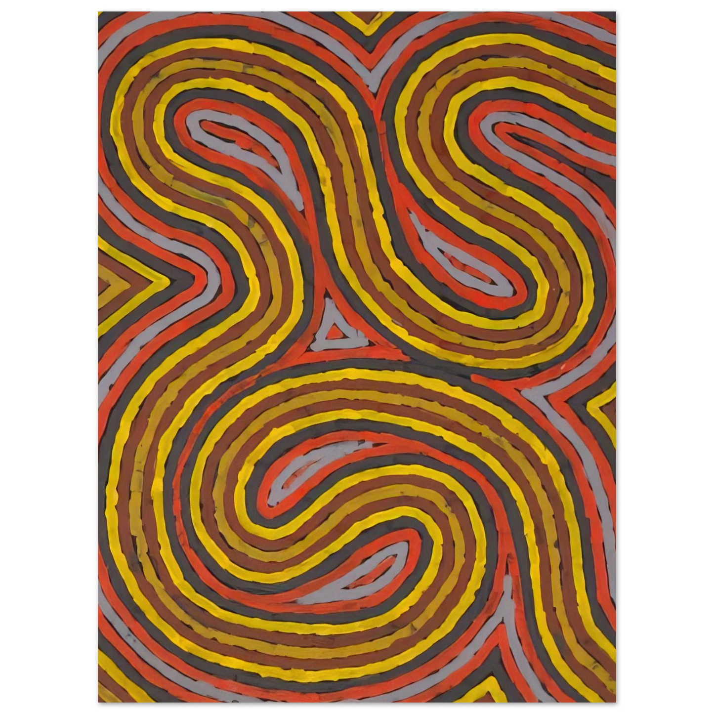 Clifford Possum Tjapaltjarri - Narripi Worm Dreaming - 1997 75x100 cm / 30x40inches Fine Art Poster