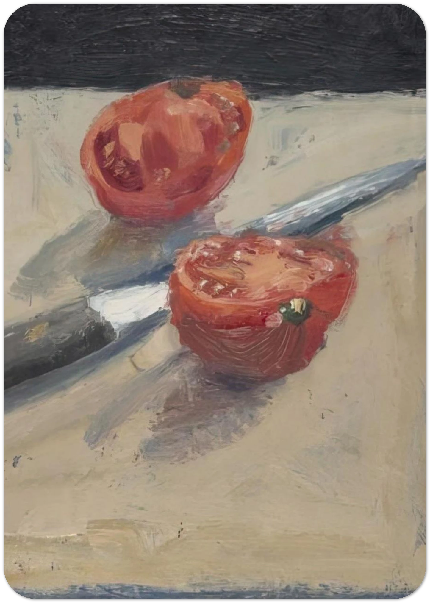 Knife Tomato I By Richard Diebenkorn Pack of 10 Post Cards | Richard Diebenkorn Post Cards | A6 (10.5 x 14.8 cm) - 4.1 x 5.8 inches