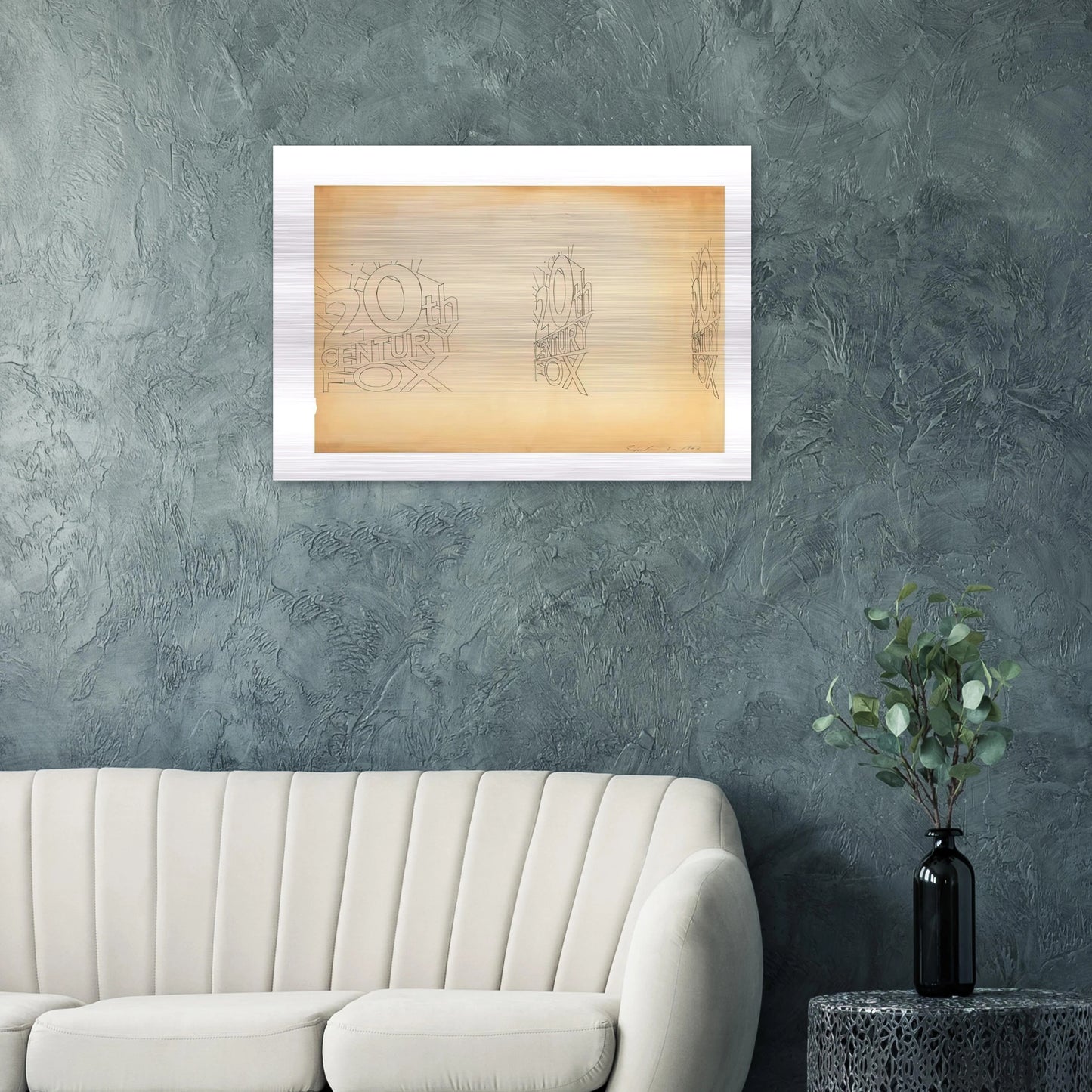 TRADEMARK STUDY 1 1962 - Edward Ruscha Brushed Aluminum Print - 70x100 cm / 28x40 inches | Edward Ruscha Aluminum Print | Edward Ruscha Prints