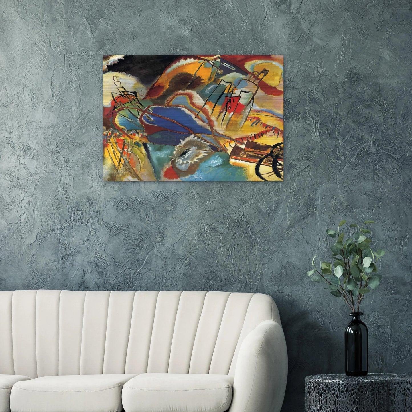 IMPROVISATION 30 CANNONS 1913 - Wassily Kandinsky Brushed Aluminum Print - 70x100 cm / 28x40 inches | Wassily Kandinsky Aluminum Print | Wassily Kandinsky Prints