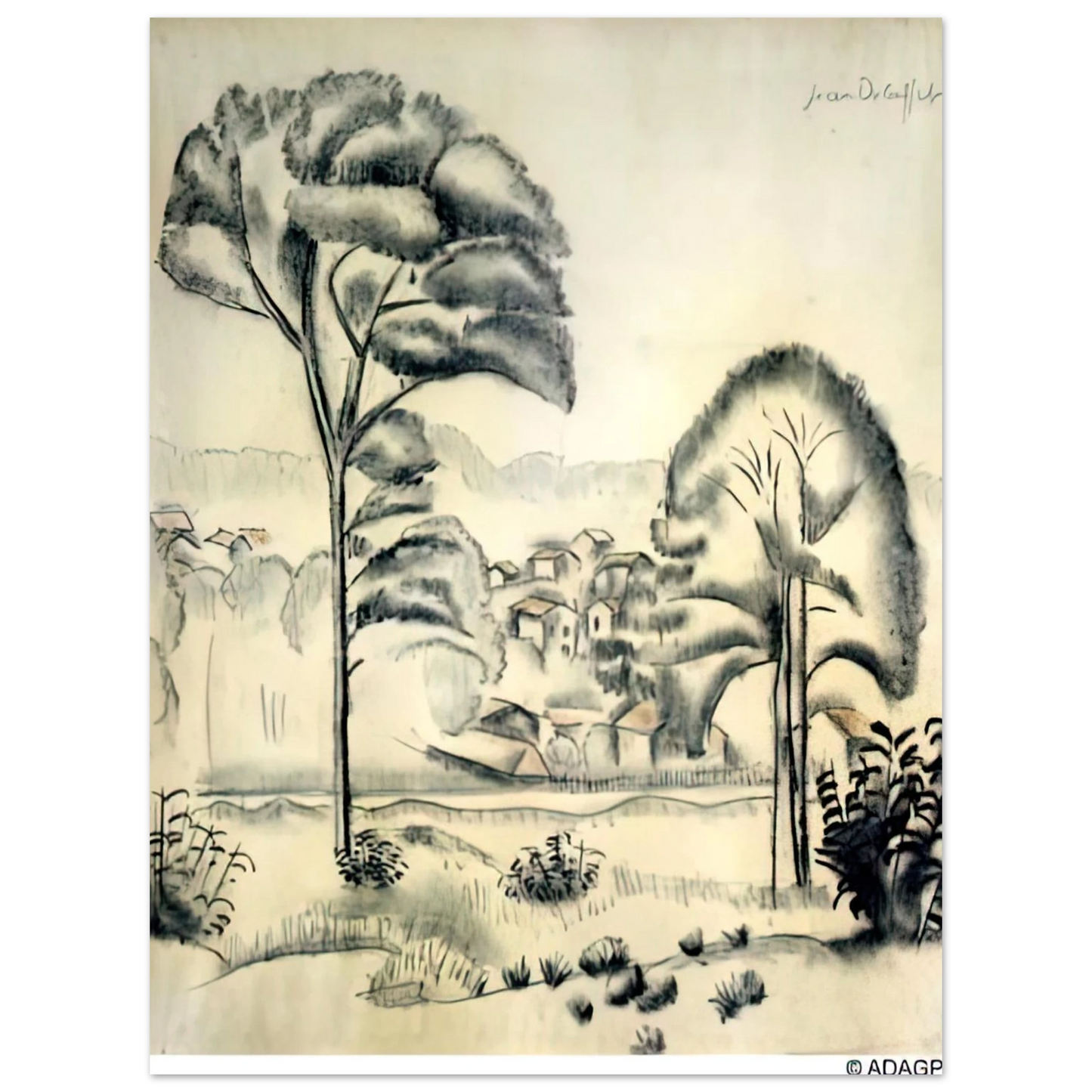 Jean Dubuffet - LANDSCAPE OF ALGERIA 75x100 cm / 30x40inches Fine Art Poster