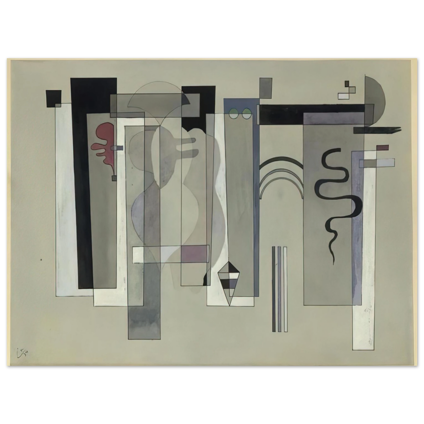 Wassily Kandinsky - SURFACES MEETING 1934 75x100 cm / 30x40inches Fine Art Poster