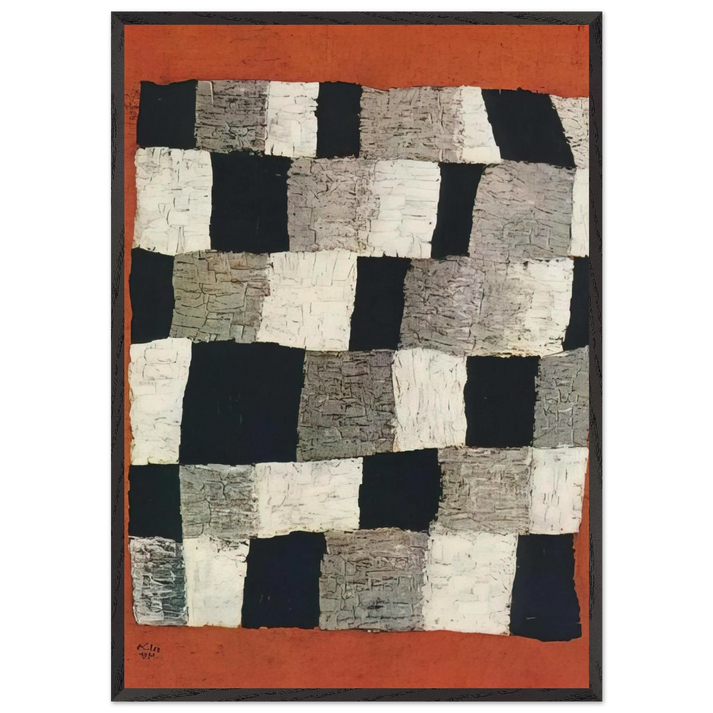 RHYTHMIC RYTHMICAL 1930 - Paul Klee 70x100 cm / 28x40 inches Framed Art Print – Black Wooden Frame