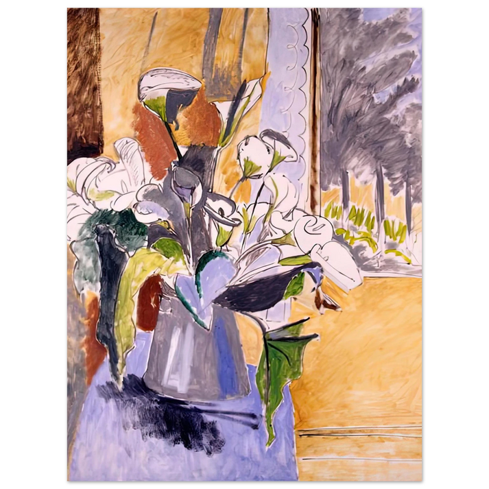 Henri Matisse - BOUQUET OF FLOWERS ON A VERANDA 1912 75x100 cm / 30x40inches Fine Art Poster