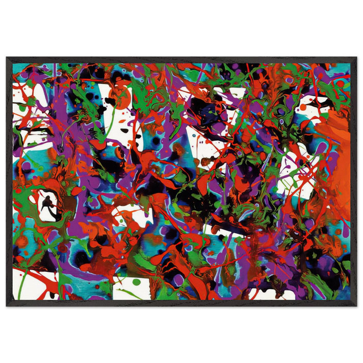 Untitled SFP94-23 SF94-036 - Sam Francis 70x100 cm / 28x40 inches Framed Art Print – Black Wooden Frame