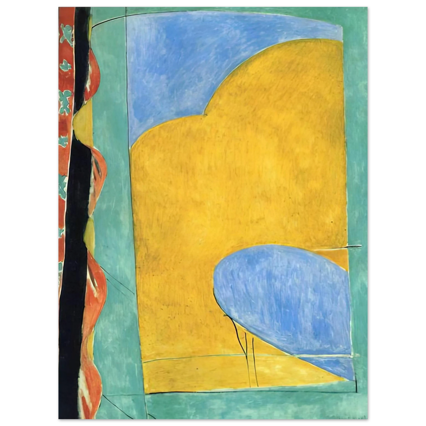 Henri Matisse - THE YELLOW CURTAIN 75x100 cm / 30x40inches Fine Art Poster