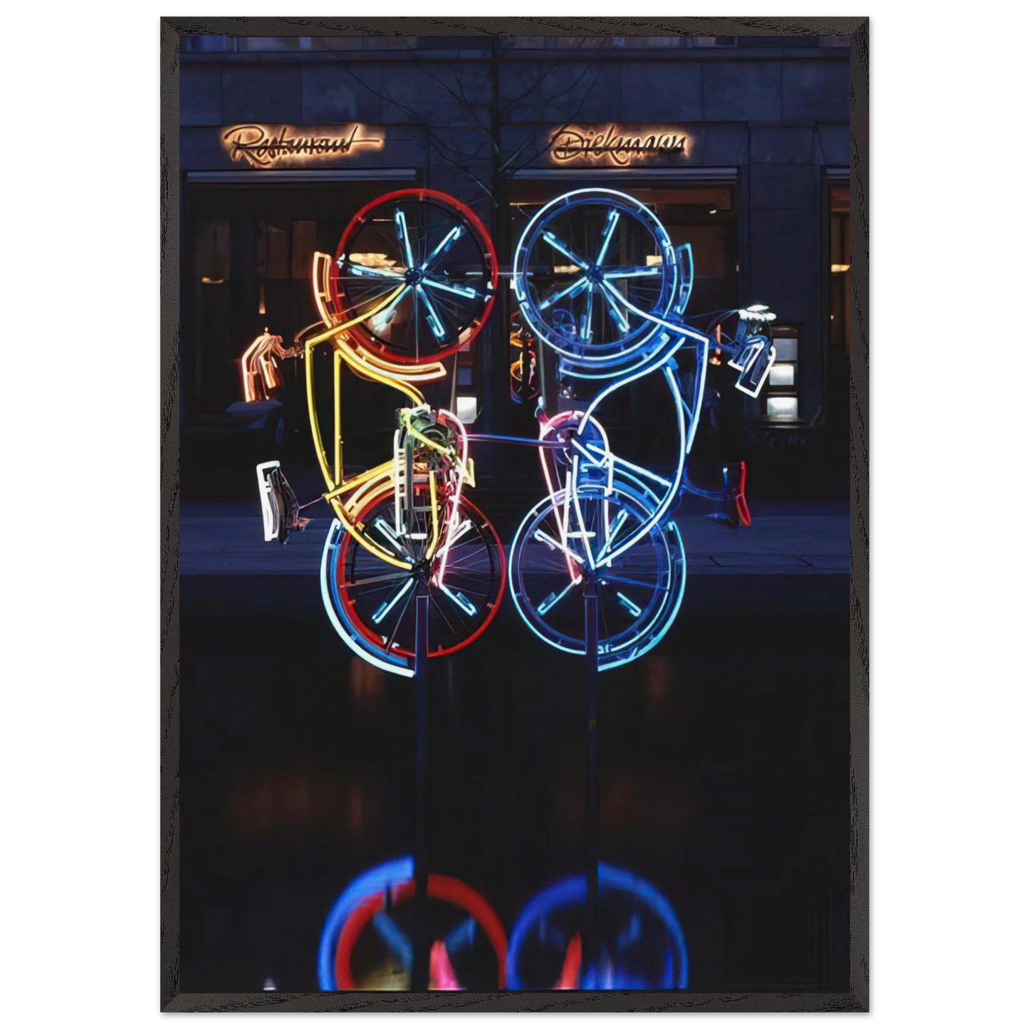 RIDING BIKES 1998 - Robert Rauschenberg 70x100 cm / 28x40 inches Framed Art Print – Black Wooden Frame