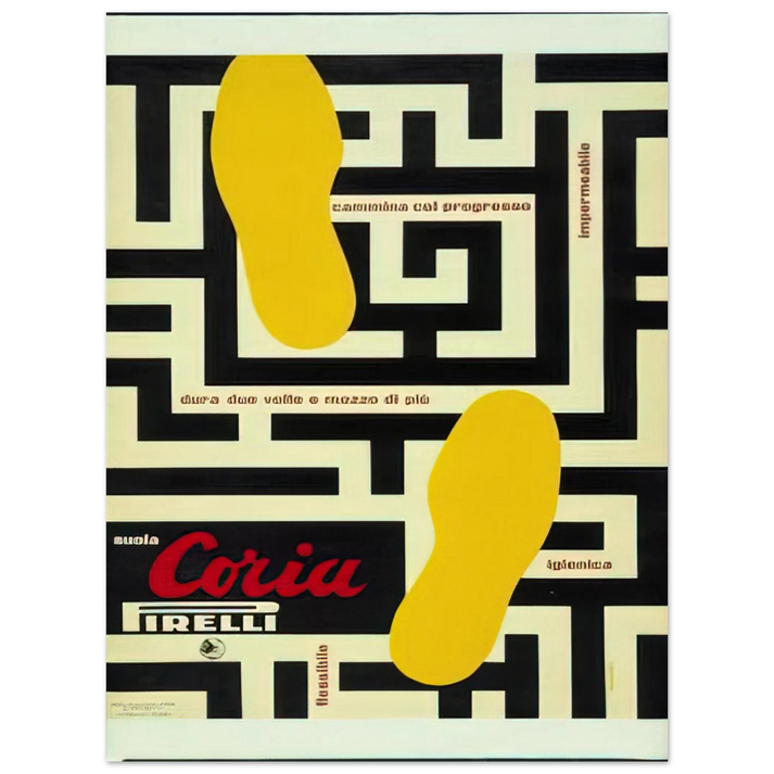 Bruno Munari - Pirelli, Suola Coria - 1953 75x100 cm / 30x40inches Fine Art Poster