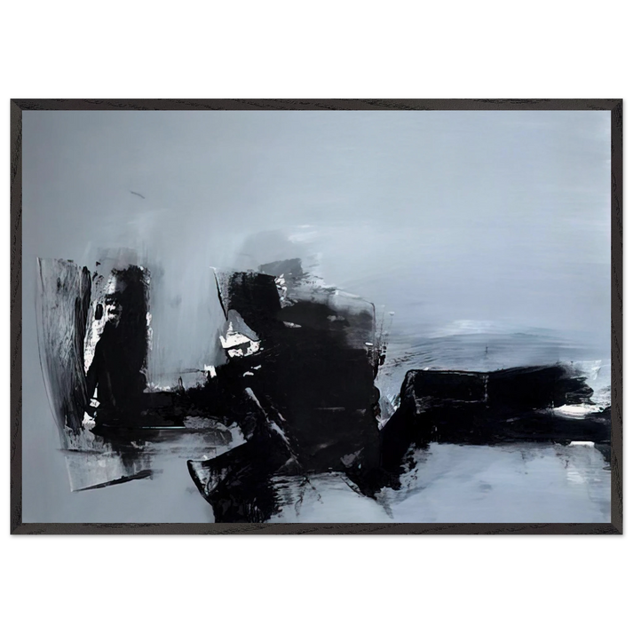 UNTITLED 1961 2 - Luis Feito 70x100 cm / 28x40 inches Framed Art Print – Black Wooden Frame