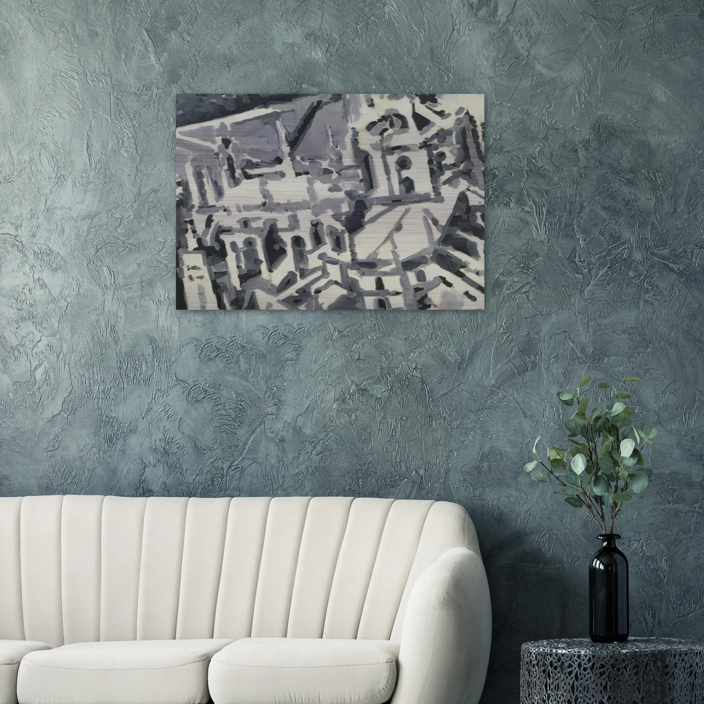 TOWNSCAPE M9 1968 - Gerhard Richter Brushed Aluminum Print - 70x100 cm / 28x40 inches | Gerhard Richter Aluminum Print | Gerhard Richter Prints
