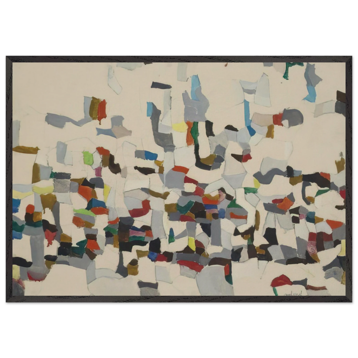 Untitled Composition - 1957 - Robert Goodnough 70x100 cm / 28x40 inches Framed Art Print – Black Wooden Frame