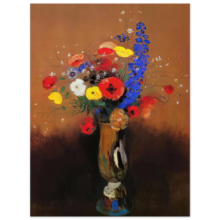 Odilon Redon - WILD FLOWERS IN A LONG NECKED VASE 75x100 cm / 30x40inches Fine Art Poster