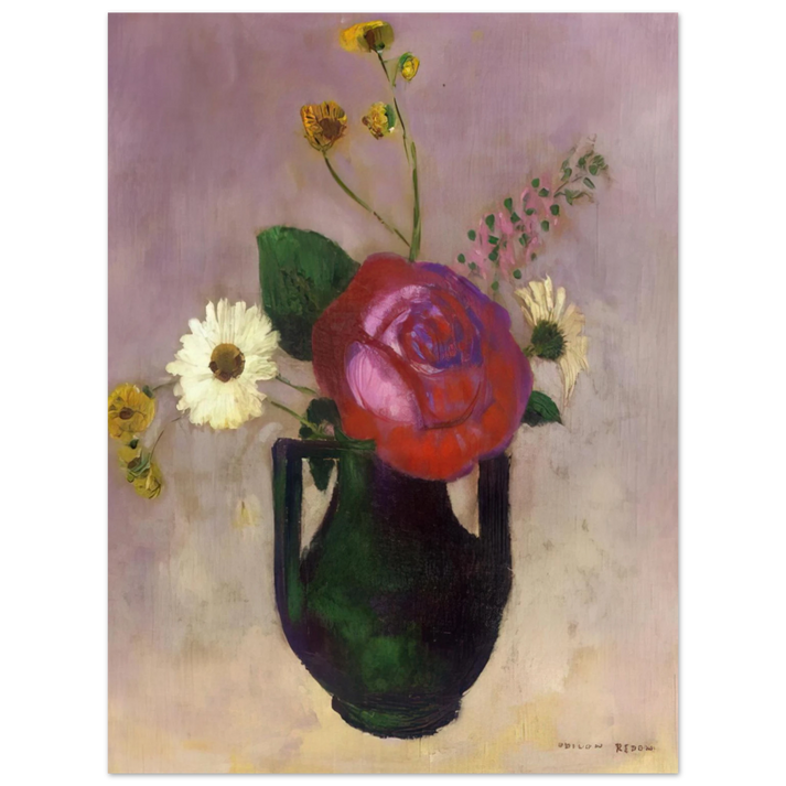 Odilon Redon - ROSE AND DAISY 75x100 cm / 30x40inches Fine Art Poster