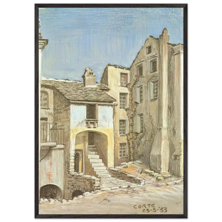 CORTE CORSICA - MC Escher 70x100 cm / 28x40 inches Framed Art Print – Black Wooden Frame | Maurits Cornelis Escher Prints